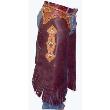 Custom Tooled Leather Chinks