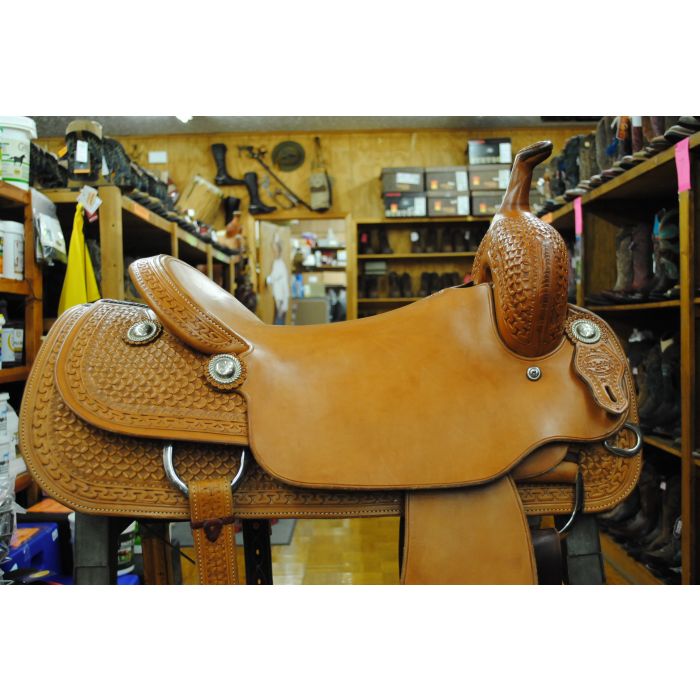 M L Leddy Flat Seat Cutter Saddle Jacksons Western Store