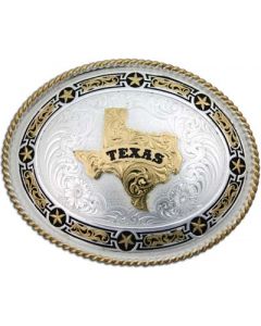 Large Stars and Filigree Texas Buckle