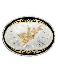 Oval Tribal Edge Bullrider Buckle